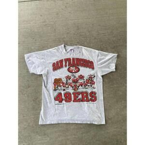 Vintage San Francisco 49ers Mens T Shirt L Looney Tunes Football NFL 1992 Single